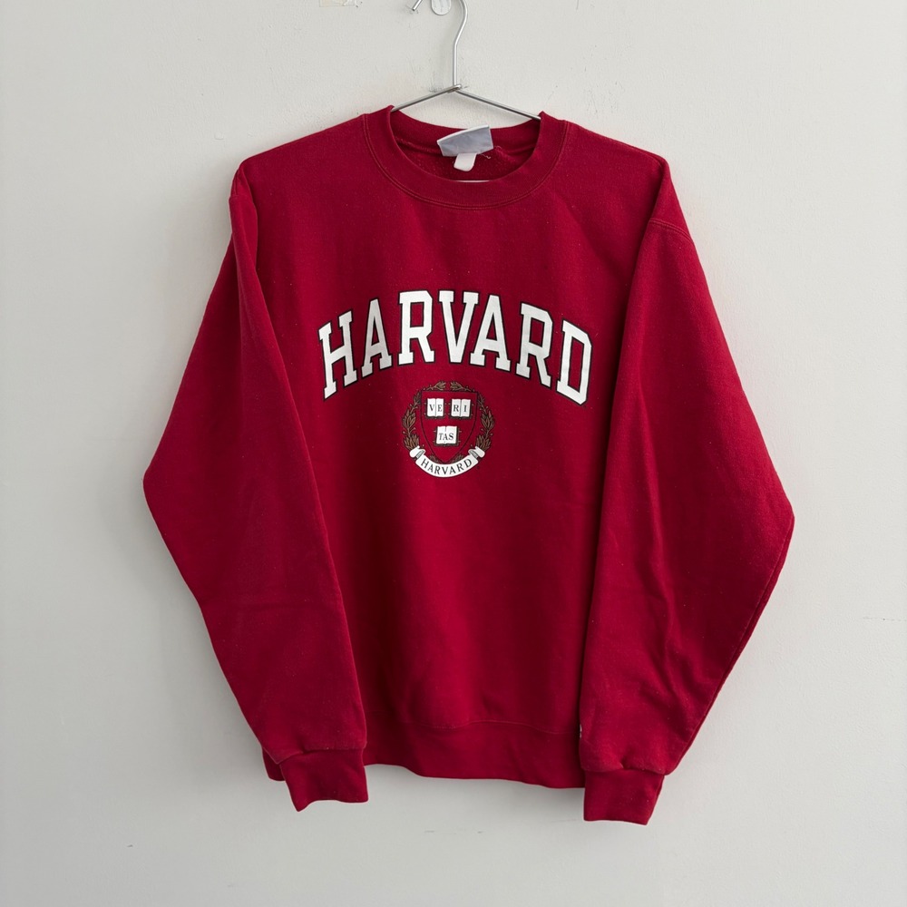 Champion Harvard University Crewneck Sweatshirt Red Mens Medium